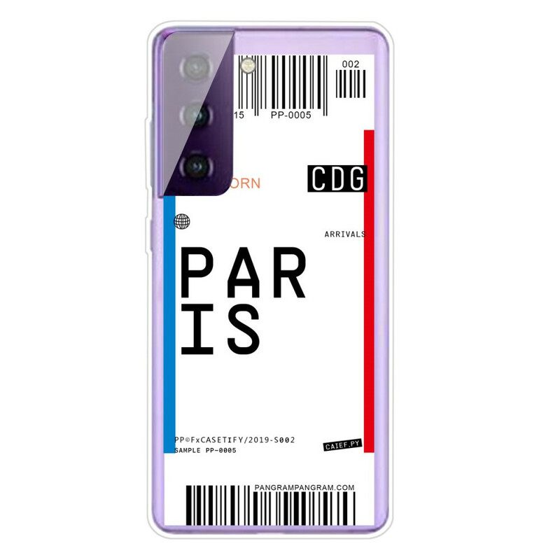 Kuori Samsung Galaxy S21 5G Boarding Pass Pariisiin