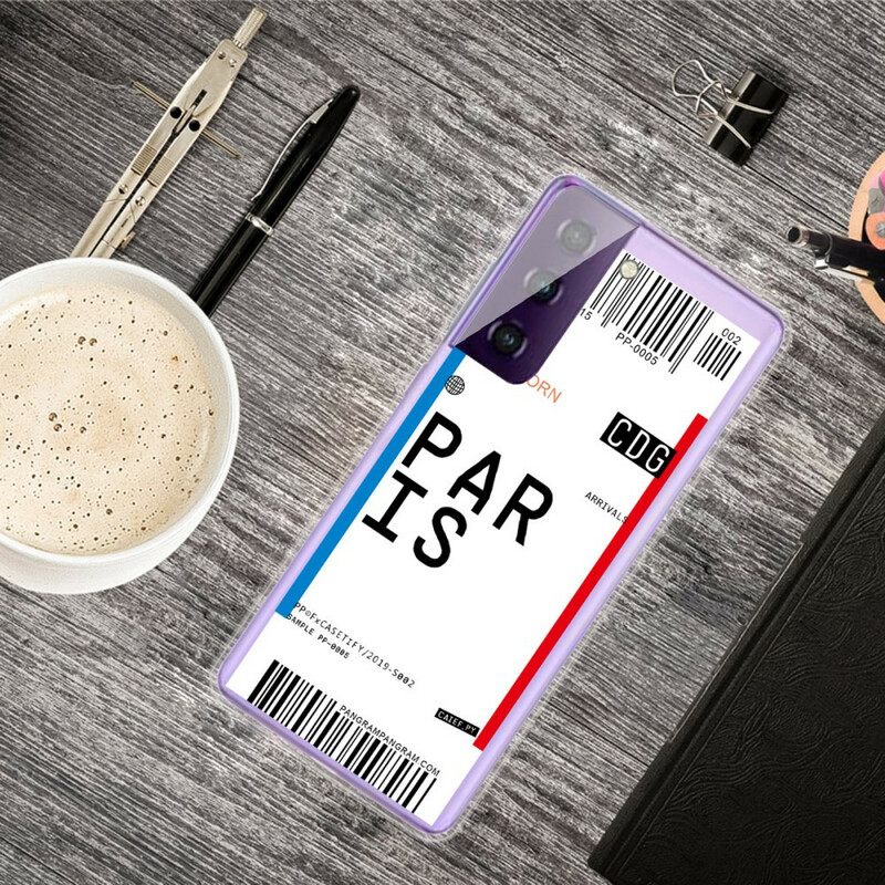 Kuori Samsung Galaxy S21 5G Boarding Pass Pariisiin