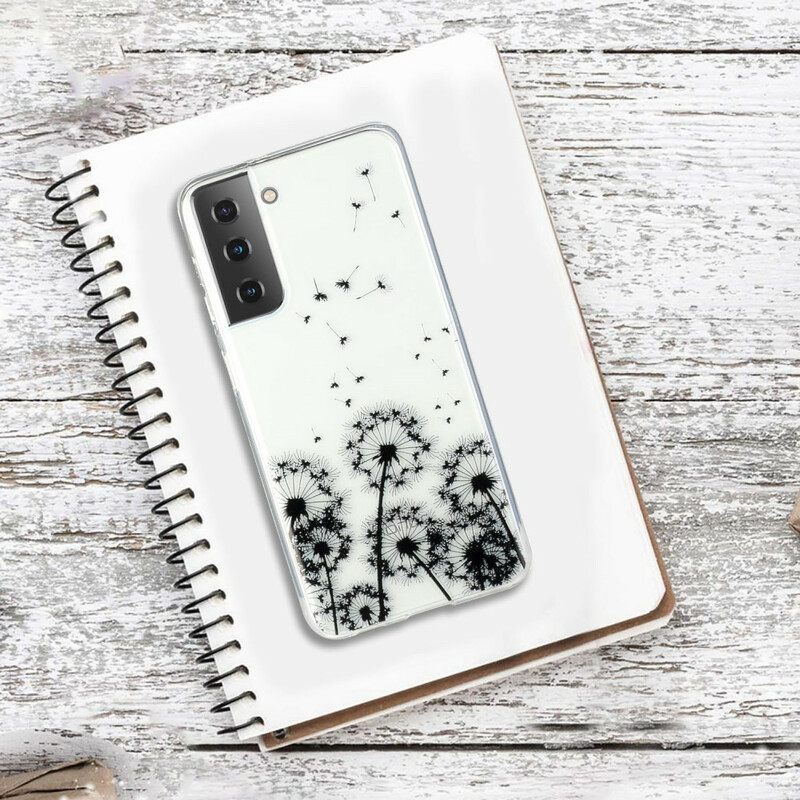 Kuori Samsung Galaxy S21 5G Transparent Black Dandelions