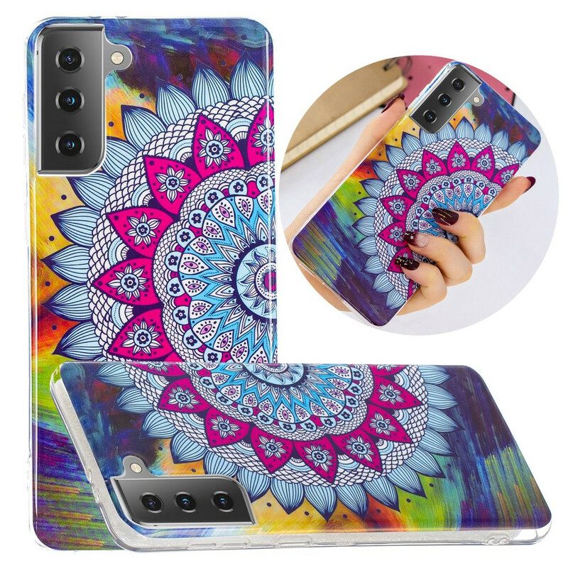 Kuori Samsung Galaxy S21 5G Värikäs Fluoresoiva Mandala