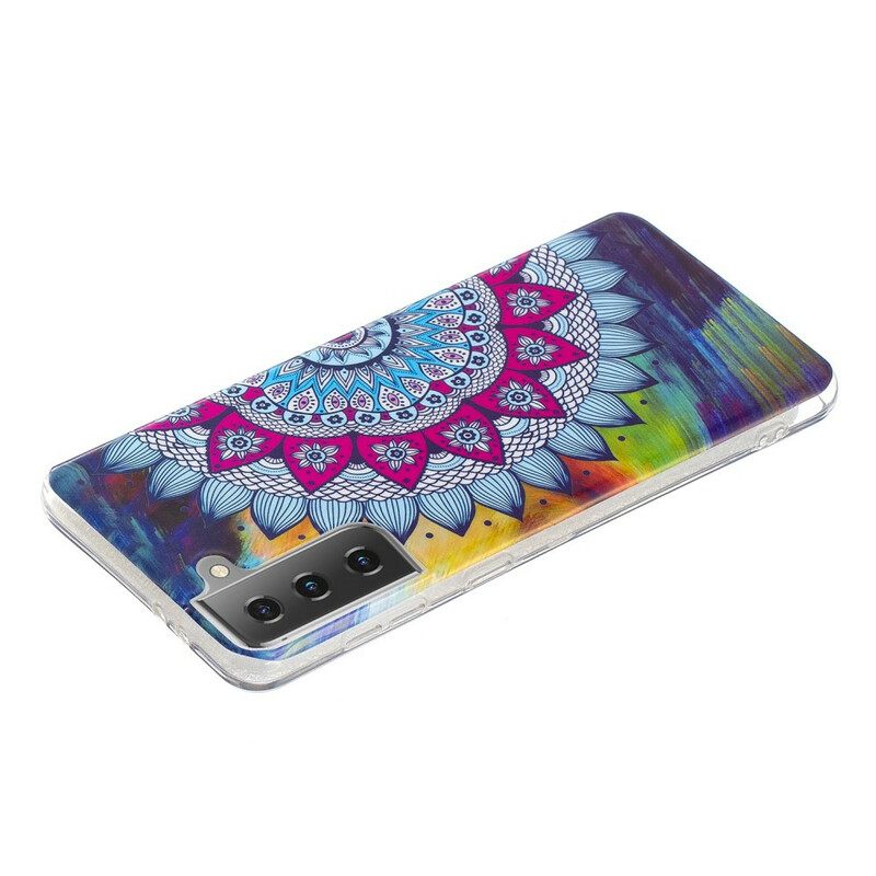 Kuori Samsung Galaxy S21 5G Värikäs Fluoresoiva Mandala