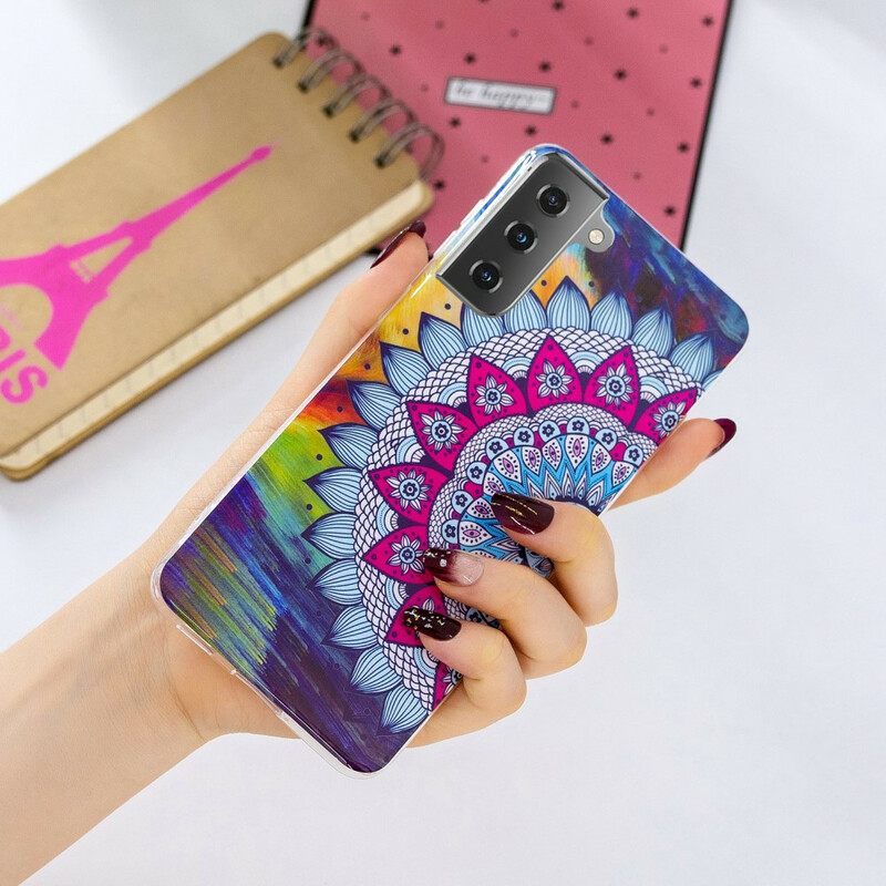 Kuori Samsung Galaxy S21 5G Värikäs Fluoresoiva Mandala