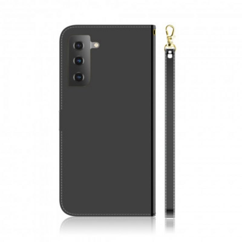 Nahkakotelo Samsung Galaxy S21 5G Keinonahkainen Peilin Kansi