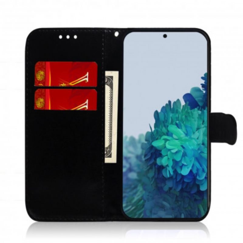 Nahkakotelo Samsung Galaxy S21 5G Keinonahkainen Peilin Kansi