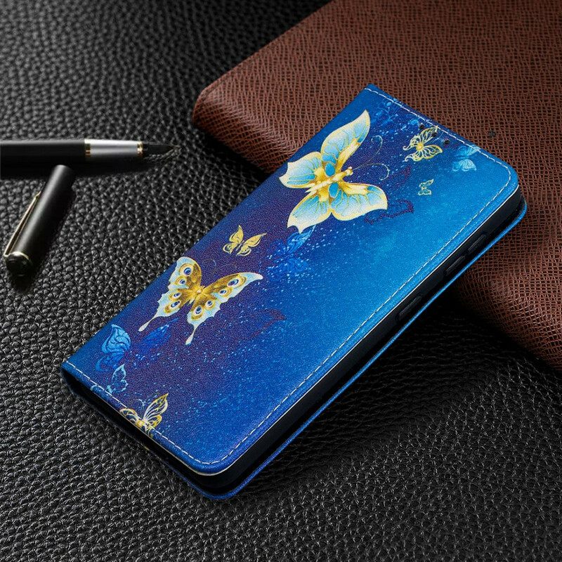 Puhelinkuoret Samsung Galaxy S21 5G Kotelot Flip Värikkäät Perhoset