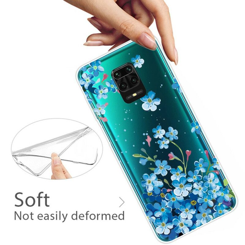 Kuori Xiaomi Redmi Note 9S / Note 9 Pro Siniset Kukat