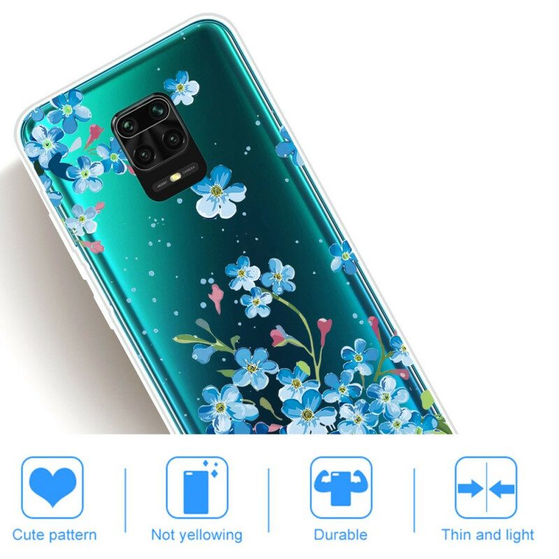 Kuori Xiaomi Redmi Note 9S / Note 9 Pro Siniset Kukat