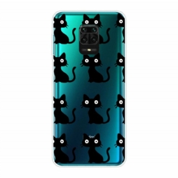 Kuori Xiaomi Redmi Note 9S / Note 9 Pro Useita Mustia Kissoja