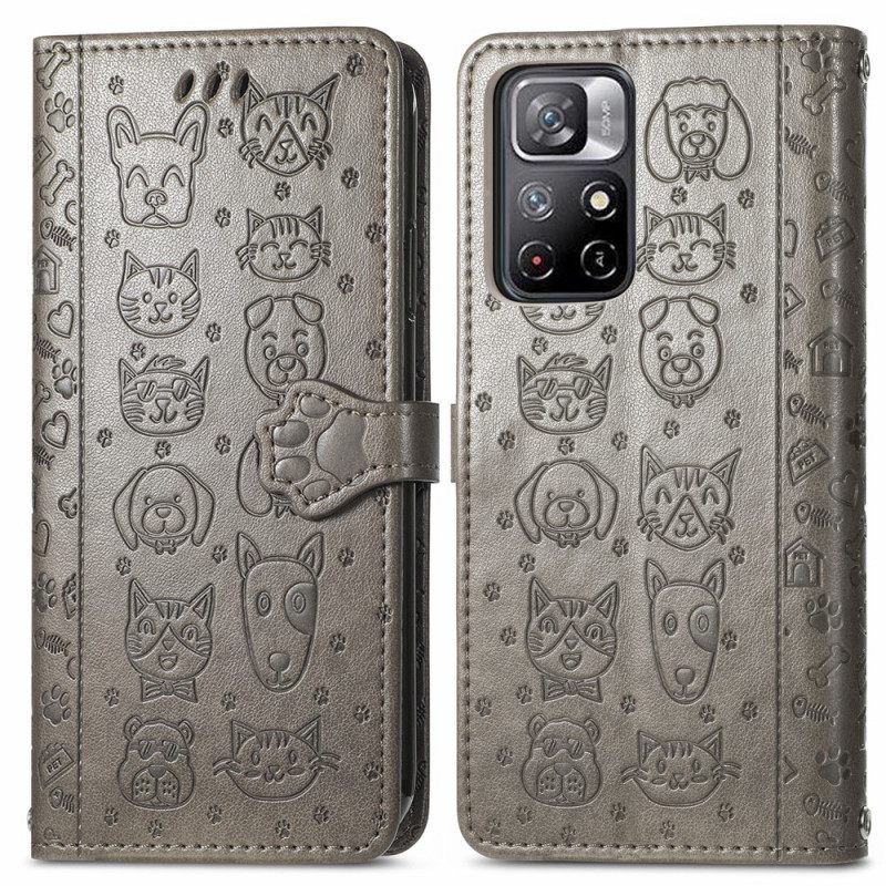 Flip Case Poco M4 Pro 5G Animated Animals