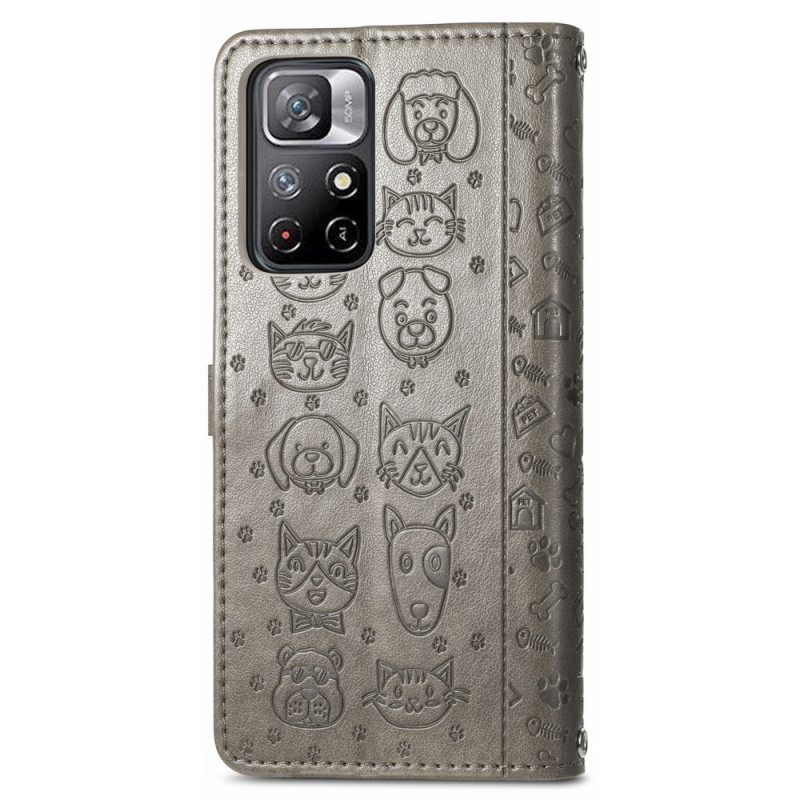 Flip Case Poco M4 Pro 5G Animated Animals