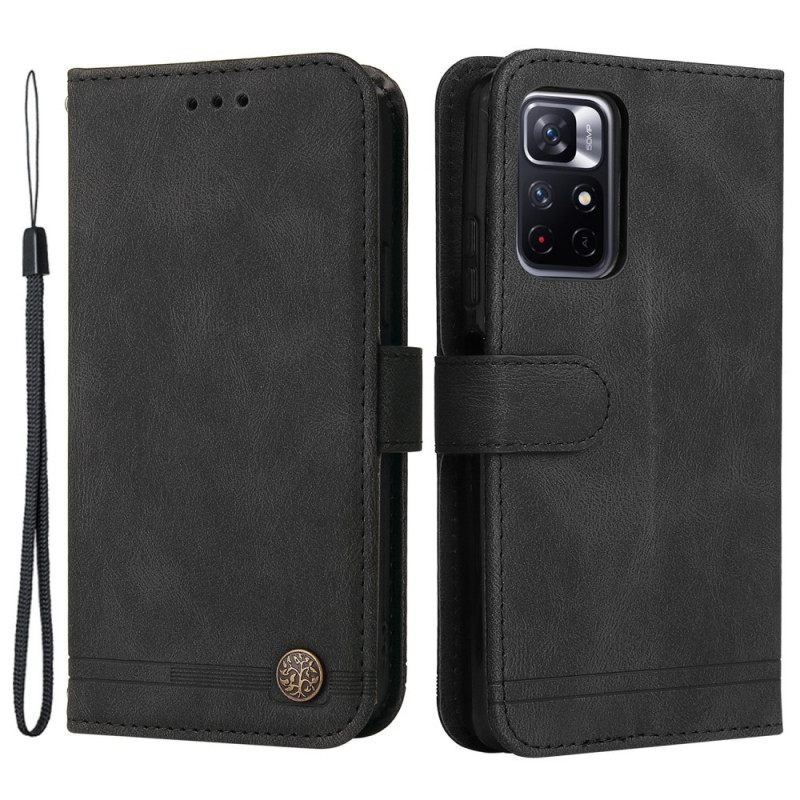 Flip Case Poco M4 Pro 5G Faux Leather Niitti Ja Nauha