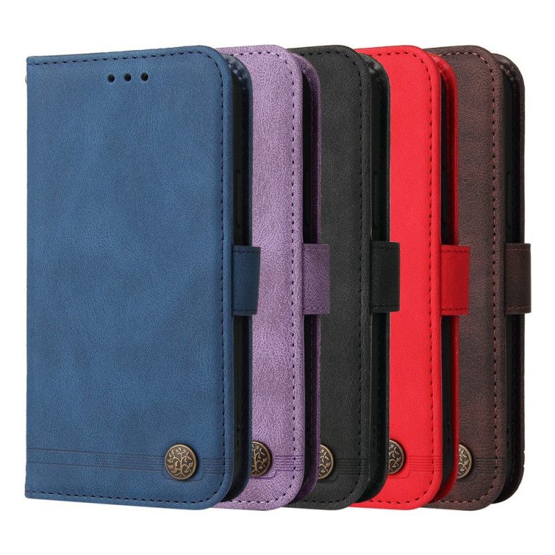 Flip Case Poco M4 Pro 5G Faux Leather Niitti Ja Nauha