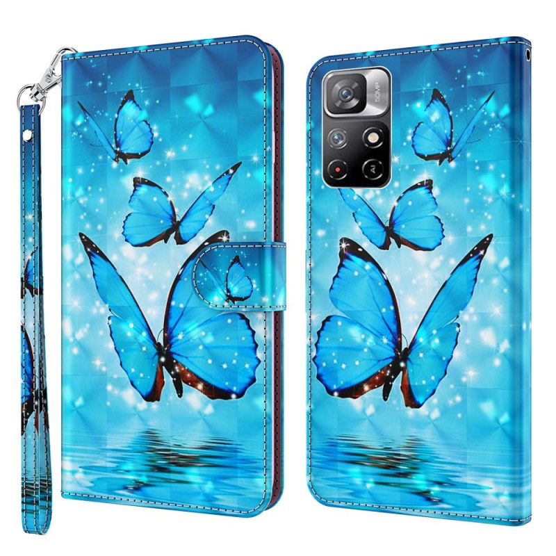 Kotelot Poco M4 Pro 5G Blue Butterflies