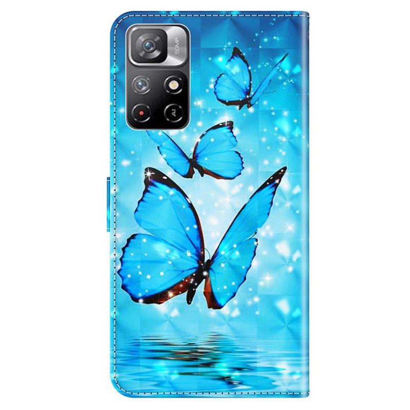 Kotelot Poco M4 Pro 5G Blue Butterflies