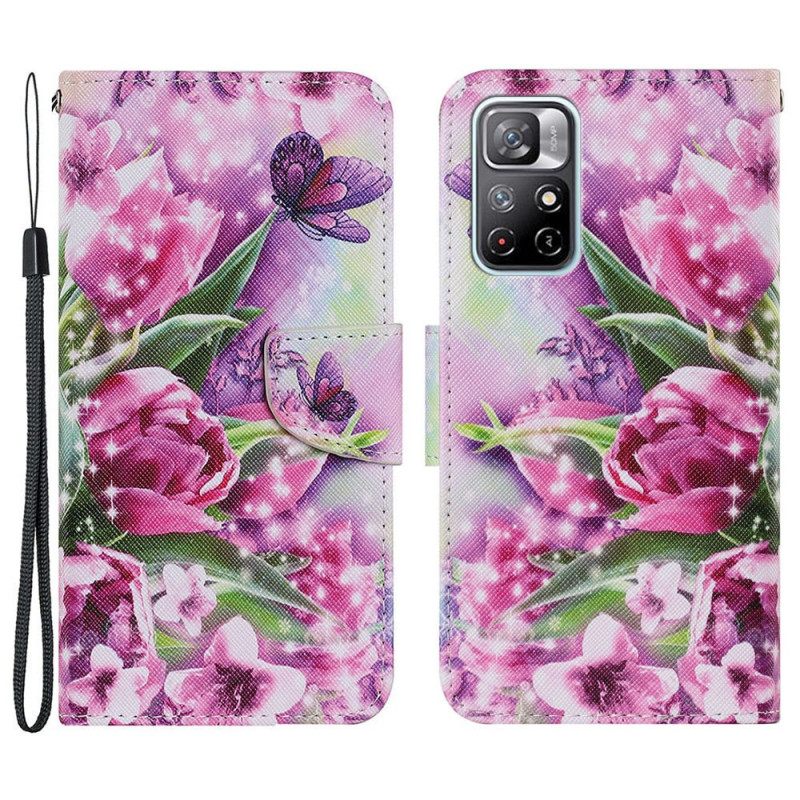 Kotelot Poco M4 Pro 5G Butterfly Ja Lotus