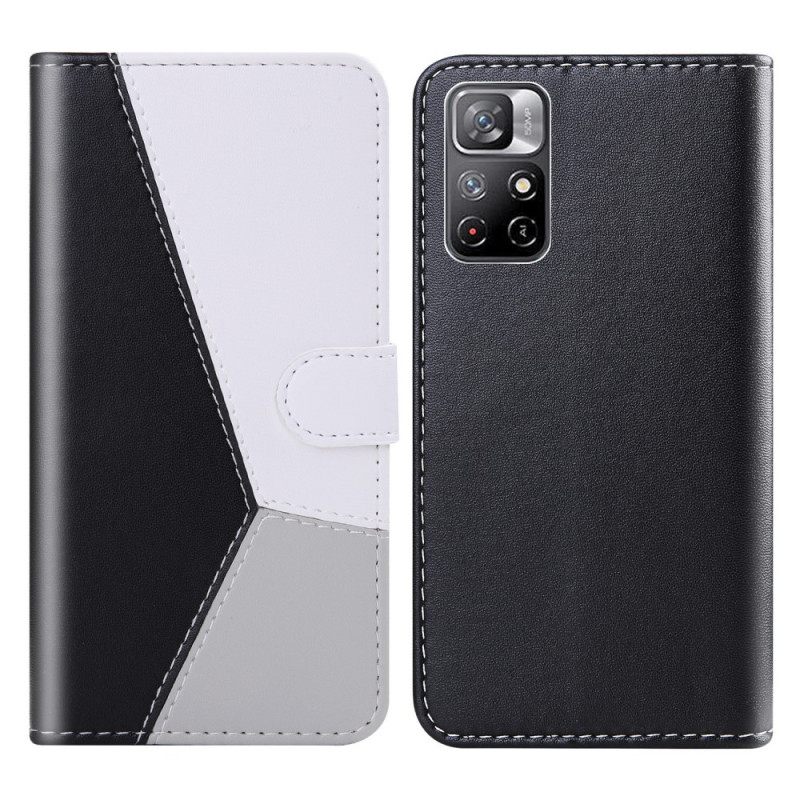 Kotelot Poco M4 Pro 5G Tricolor Leather Effect