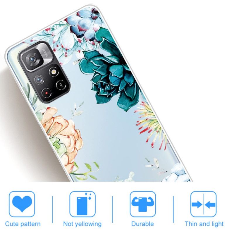 Kuori Poco M4 Pro 5G Akvarellikukat