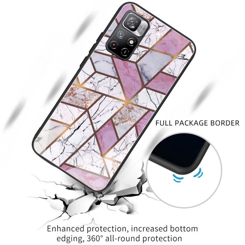 Kuori Poco M4 Pro 5G Tempered Glass Marble Design
