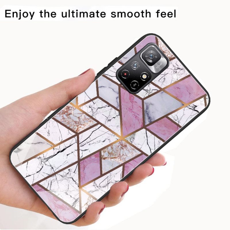 Kuori Poco M4 Pro 5G Tempered Glass Marble Design