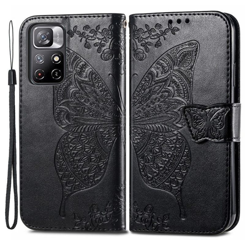 Nahkakotelo Poco M4 Pro 5G Half Butterflies