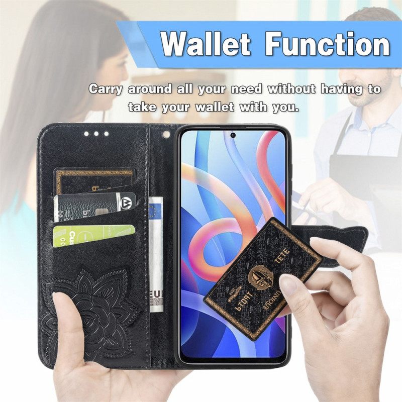 Nahkakotelo Poco M4 Pro 5G Half Butterflies