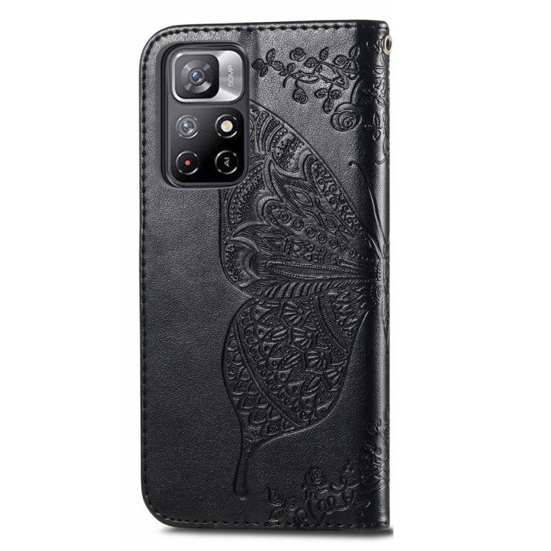 Nahkakotelo Poco M4 Pro 5G Half Butterflies