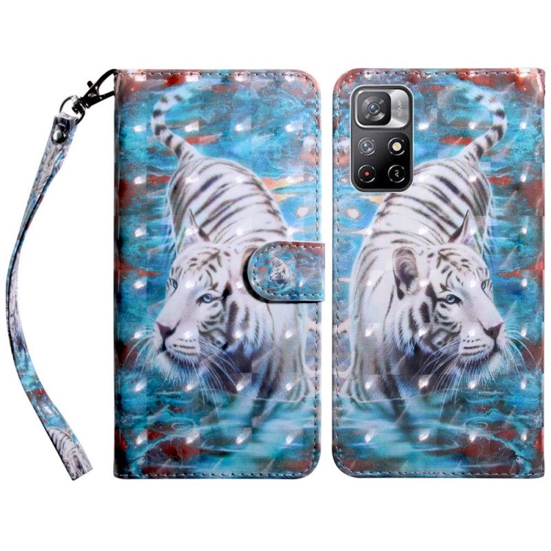Nahkakotelo Poco M4 Pro 5G Tiger In The Water