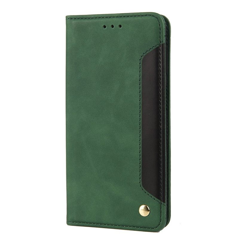 Puhelinkuoret Poco M4 Pro 5G Kotelot Flip Bicolor Business Leather Effect