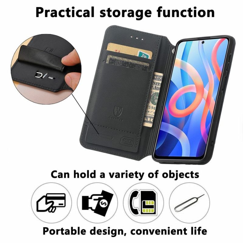 Puhelinkuoret Poco M4 Pro 5G Kotelot Flip Design Rfid Caseneo