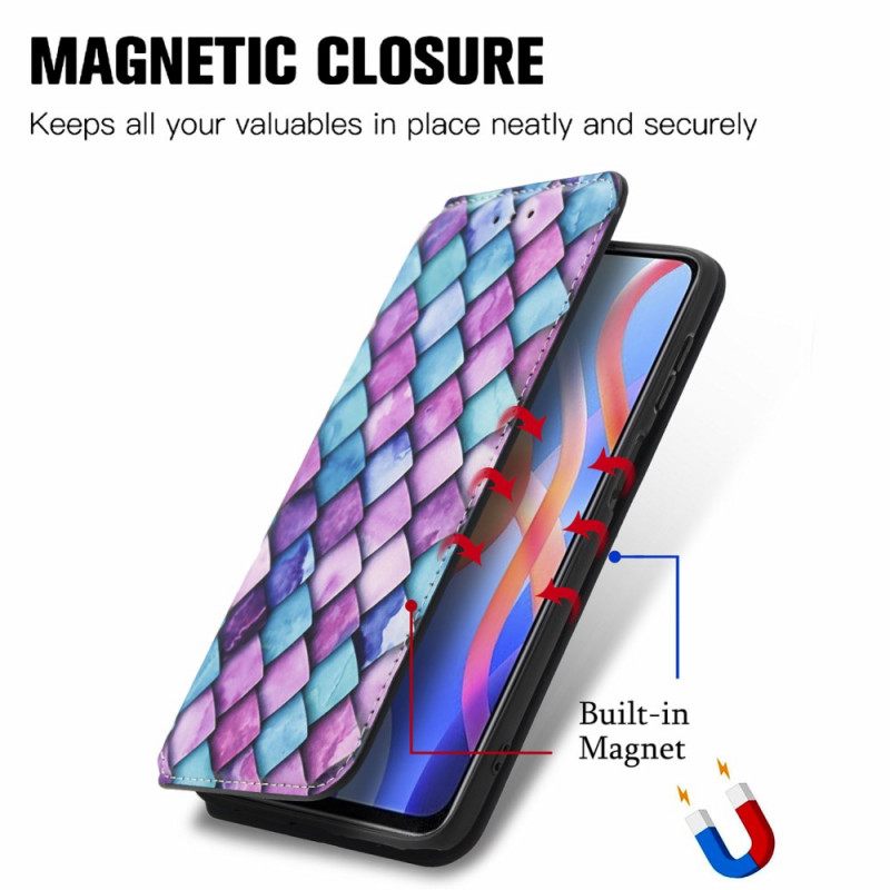 Puhelinkuoret Poco M4 Pro 5G Kotelot Flip Design Rfid Caseneo