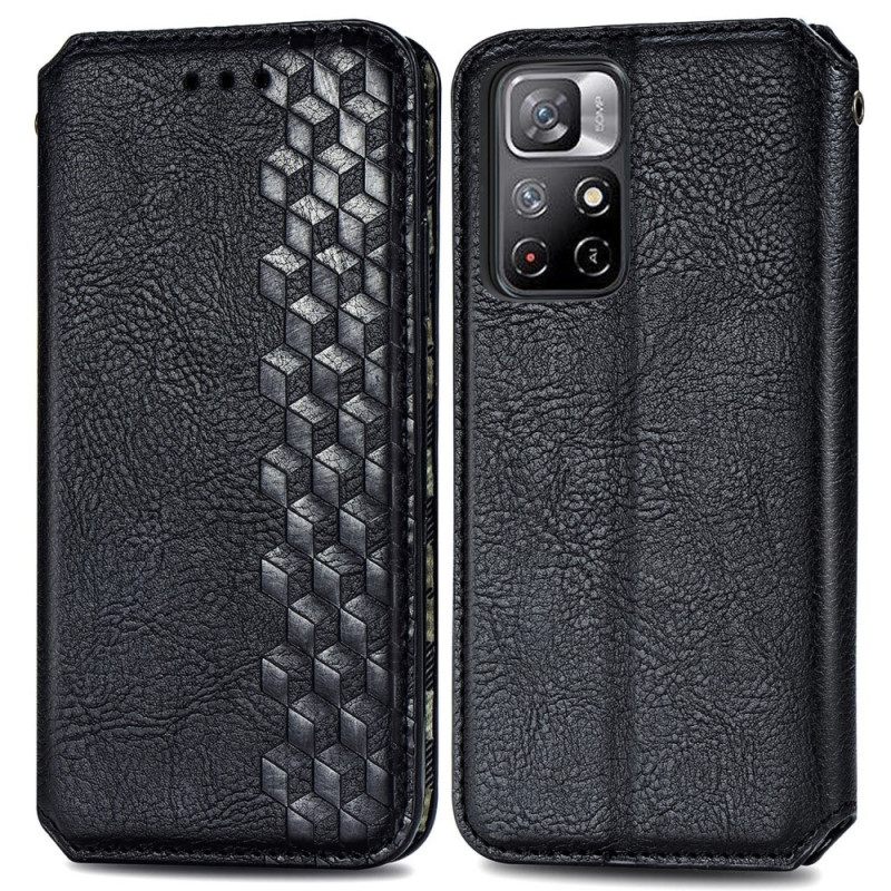 Puhelinkuoret Poco M4 Pro 5G Kotelot Flip Diamond Texture Leather Effect