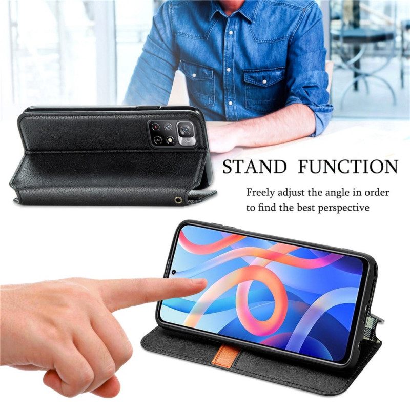 Puhelinkuoret Poco M4 Pro 5G Kotelot Flip Diamond Texture Leather Effect