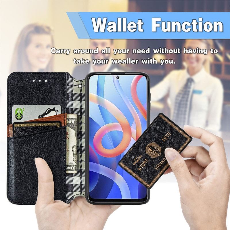 Puhelinkuoret Poco M4 Pro 5G Kotelot Flip Diamond Texture Leather Effect