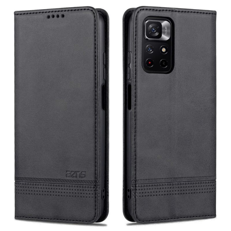 Puhelinkuoret Poco M4 Pro 5G Kotelot Flip Style Leather Azns