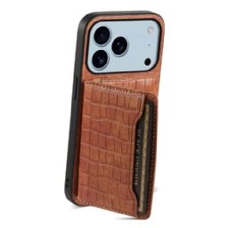 Kuori iPhone 17 Pro Krokotiilikuvioinen Korttikotelo