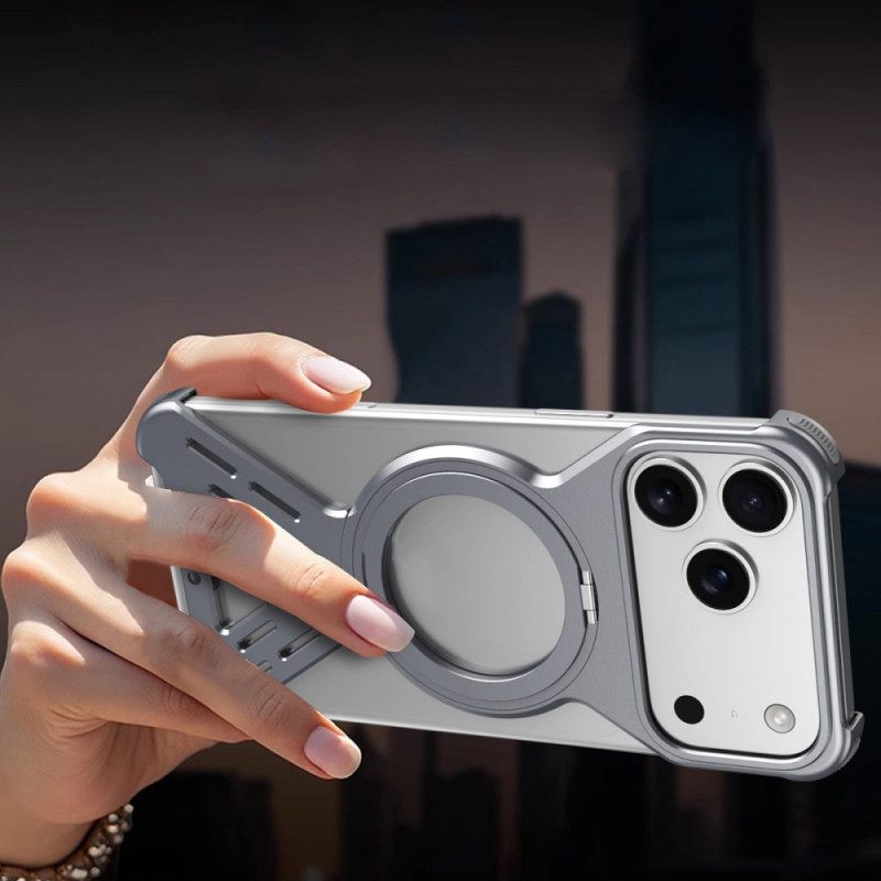 Kuori iPhone 17 Pro Magsafe-puskuri Pyörivällä Jalustalla Suojakuori