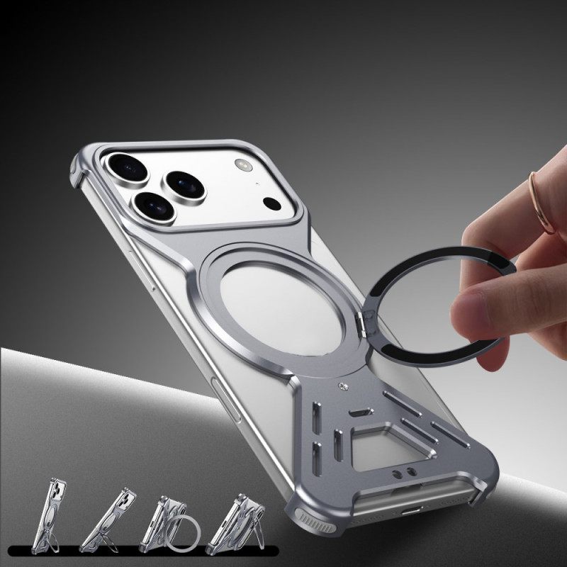 Kuori iPhone 17 Pro Magsafe-puskuri Pyörivällä Jalustalla Suojakuori