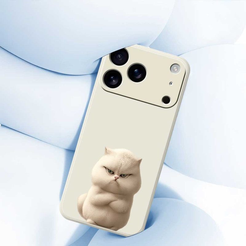 Kuori iPhone 17 Pro Nestemäisestä Silikonista Tehdyt Vihainen Kissa