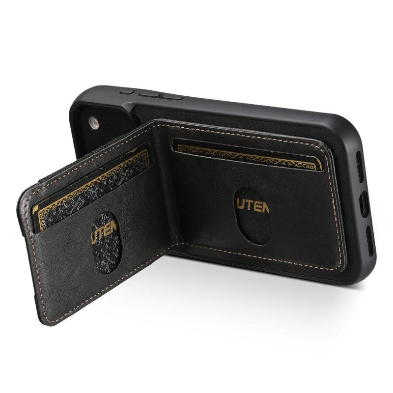 Kuori iPhone 17 Pro Vahattu Nahkatyylinen Korttikotelo Suojakuori