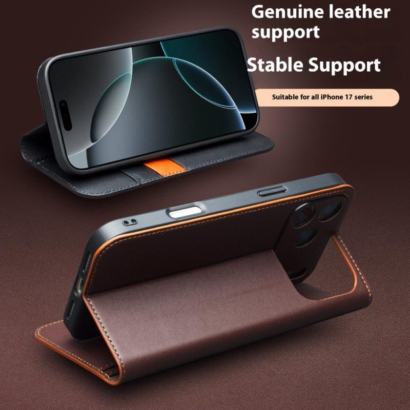 Nahkakotelo iPhone 17 Pro Puhelinkuoret Qialino