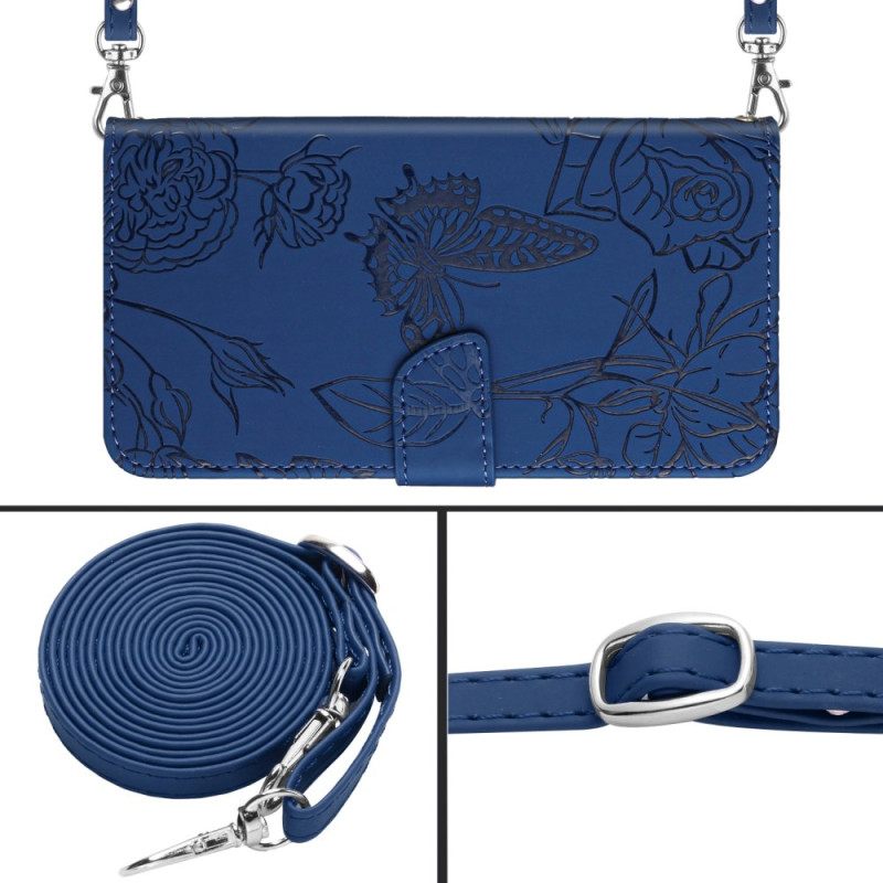 Kotelot Xiaomi Redmi Note 14 Pro 4g Perhoskuvio Olkahihnalla Suojakuori