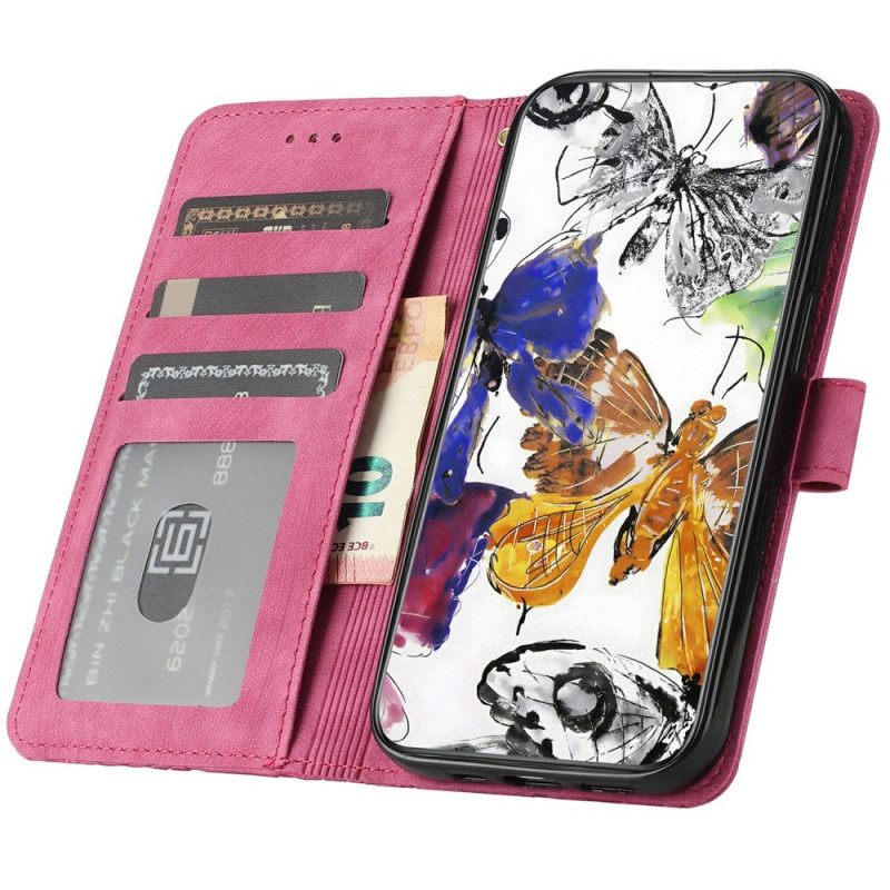 Kotelot Xiaomi Redmi Note 14 Pro 4g Puhelinkuoret Mokkanahkakuvio Perhoset