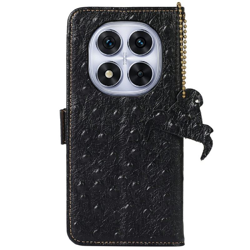 Kotelot Xiaomi Redmi Note 14 Pro 4g Rfid-suojattu Strutsikuvioinen Nahka