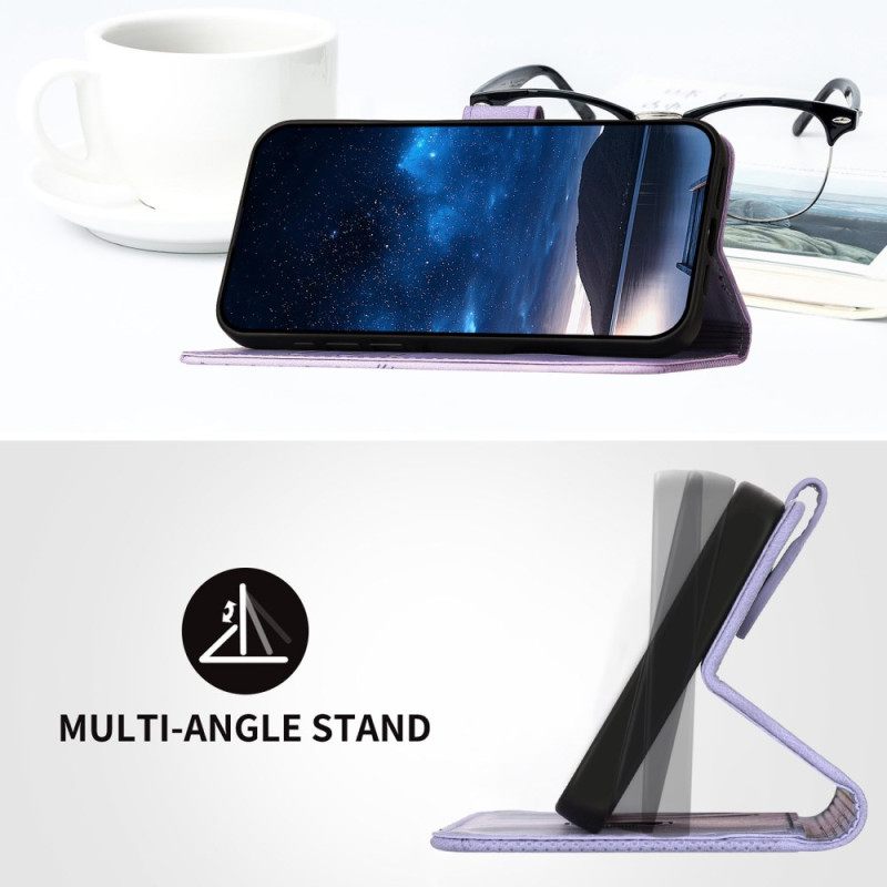 Nahkakotelo Xiaomi Redmi Note 14 Pro 4g Geometrinen Kuvio Hihnalla