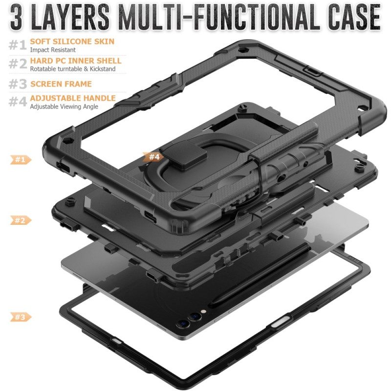 Kuori Samsung Galaxy Tab S10 Ultra Ensiluokkainen Suoja Olkahihnalla