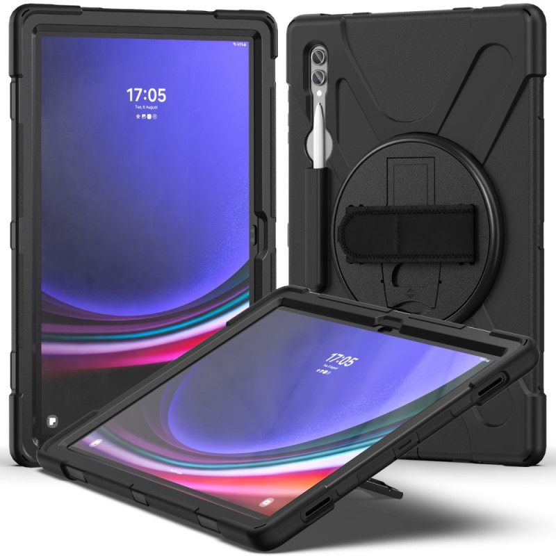 Kuori Samsung Galaxy Tab S10 Ultra Kolminkertainen Suojaushihna Ja Jalusta