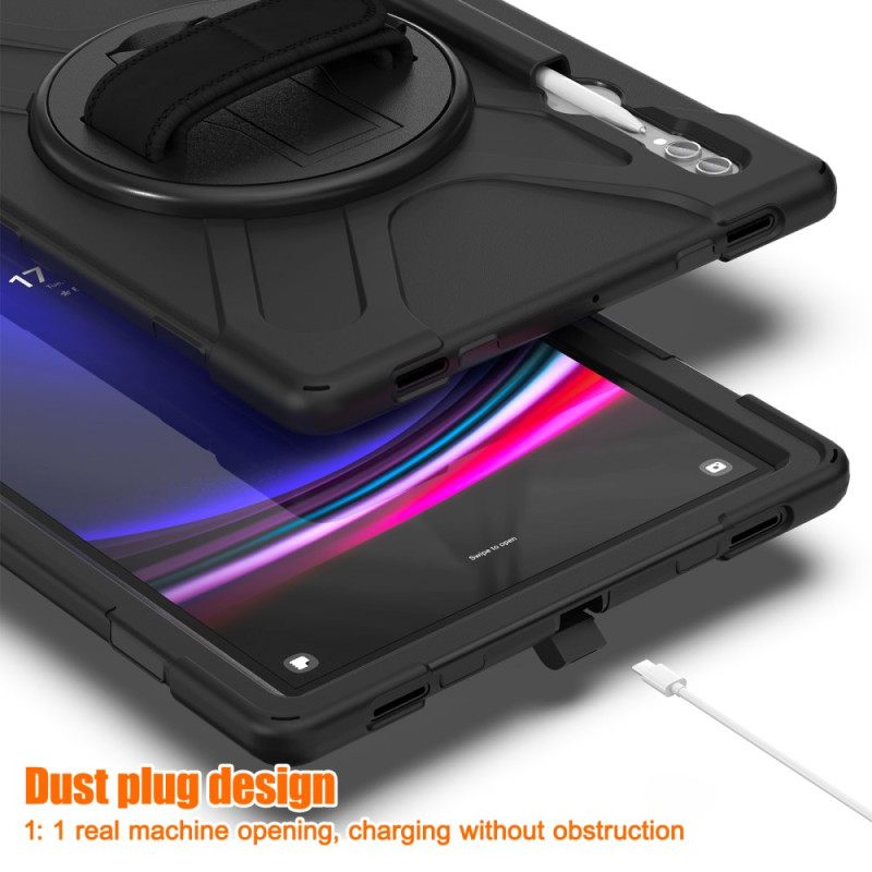 Kuori Samsung Galaxy Tab S10 Ultra Kolminkertainen Suojaushihna Ja Jalusta