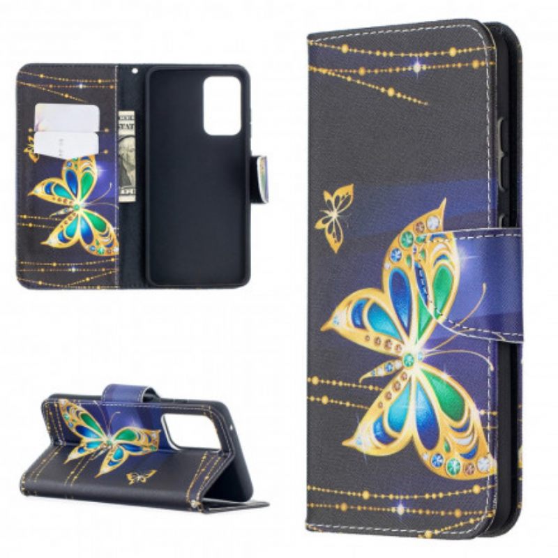 Kotelot Samsung Galaxy A52 4G / A52 5G / A52s 5G Golden Butterflies