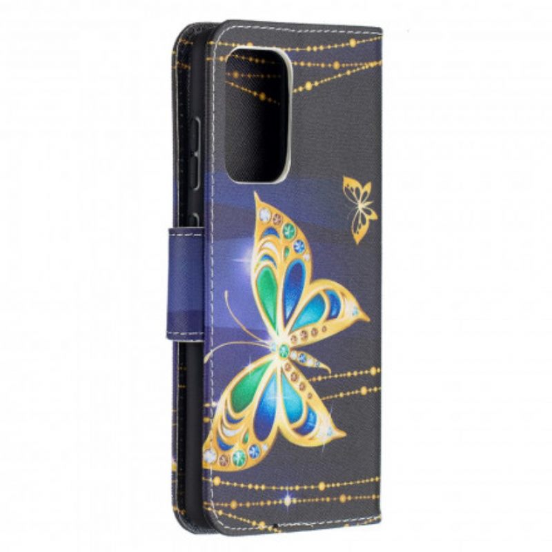 Kotelot Samsung Galaxy A52 4G / A52 5G / A52s 5G Golden Butterflies