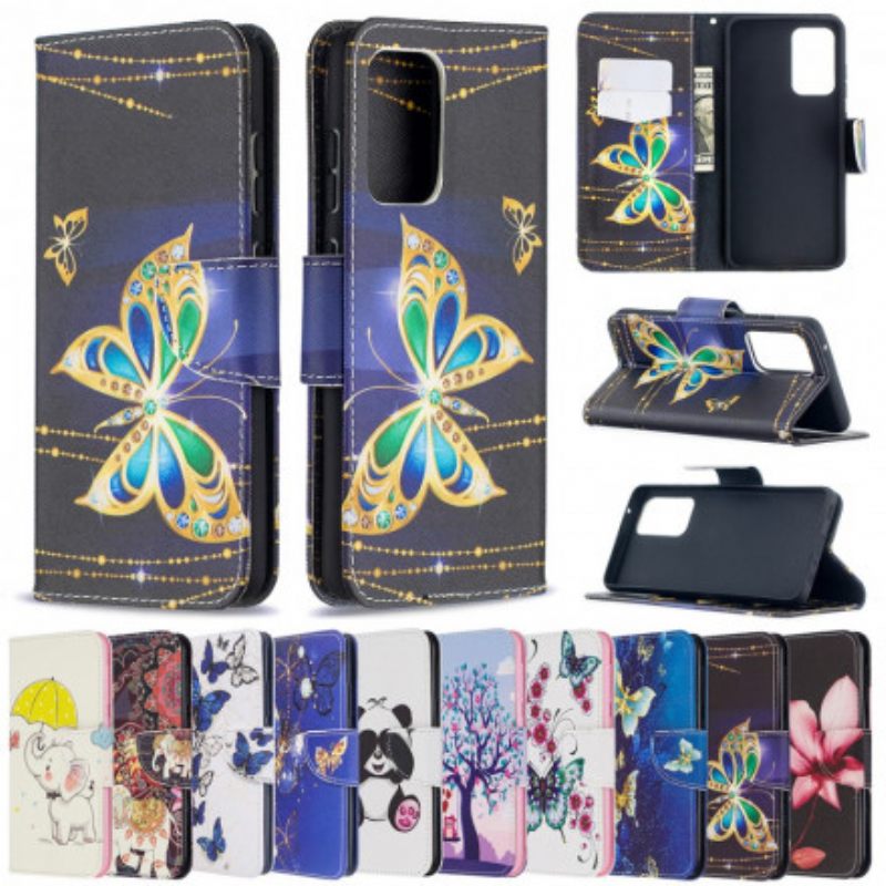 Kotelot Samsung Galaxy A52 4G / A52 5G / A52s 5G Golden Butterflies
